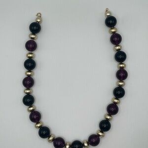 Elegant Purple and Gold Beaded Necklace